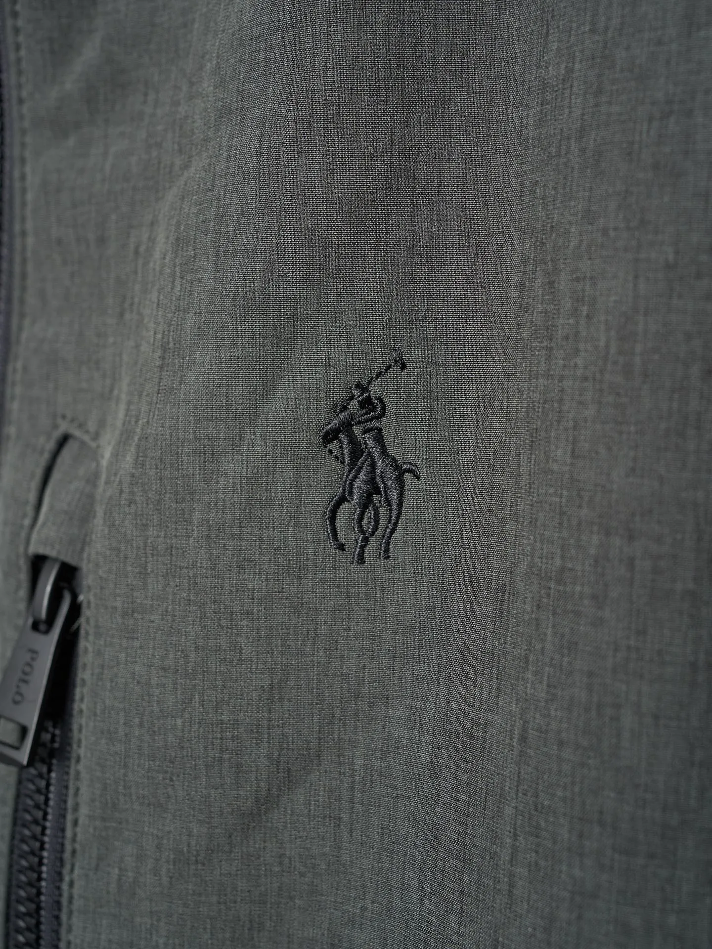 P380 Actual hanging auction】Ralph Lauren/Ralph Lauren technical fabric solid color logo embroidered zipper collar vest cardigan [Ready stock] XS S M L